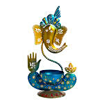  Handcrafted Ganesha Idol Blue N Gold