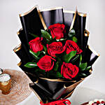 Red Roses with Red Velvet Cake