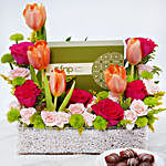 Beautiful Flowers with Chocolate Box