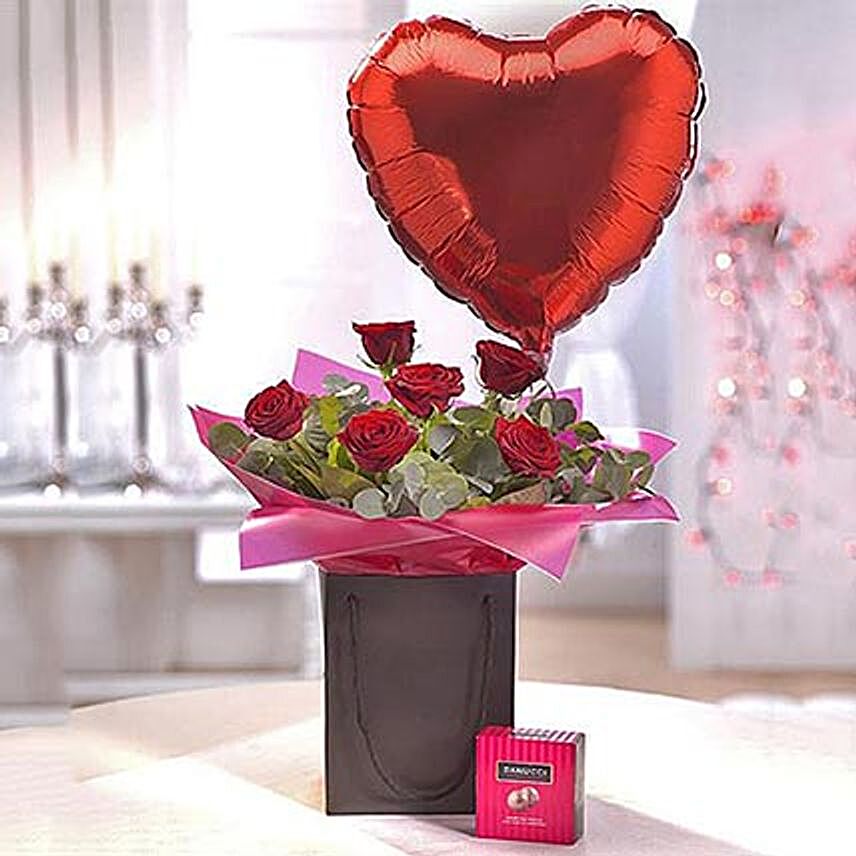 Be Mine Chocolate and Balloon Gift Set