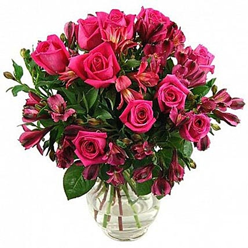 Bouquet Of Passion Rose And Alstroemeria