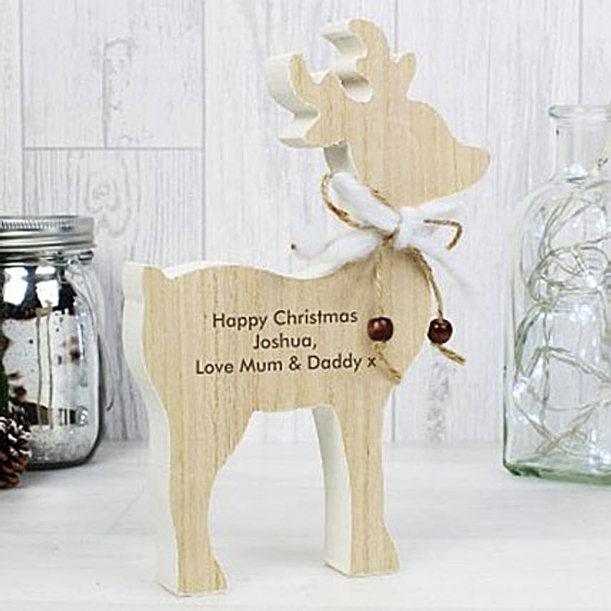 Personalized Wooden Reindeer Decoration