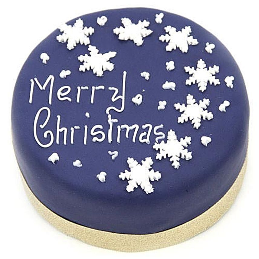 Blue Merry Christmas Cake