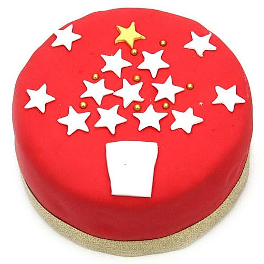 Red And White Christmas Cake