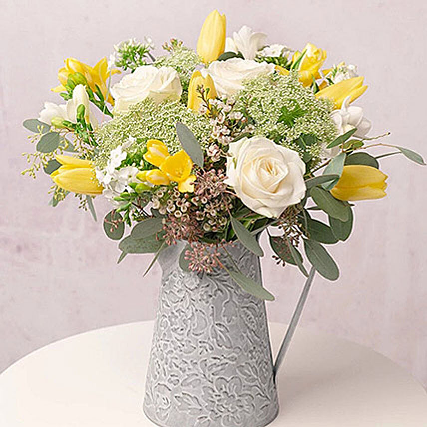 White N Yellow Flower Bouquet