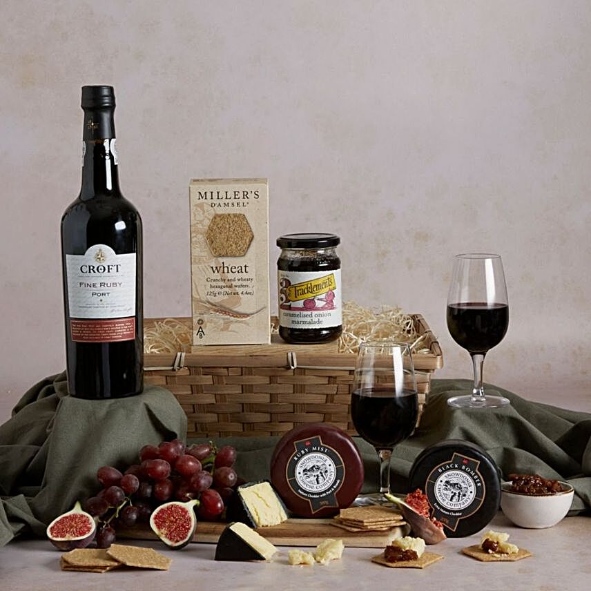 Luxury Port And Cheese Hamper