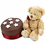 Chocolate Star Cake With Bear