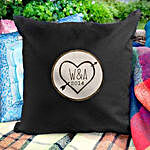 Personalized Lovestruck Black Cushion Cover
