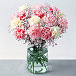 Pretty Bouquet Of Pink And Cream Carnations