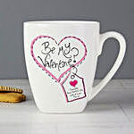Personalised Stitch Heart Be My Valentine Latte Mug