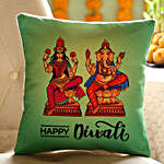 Laxmi Ganesha Printed Diwali Cushion