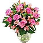 Splendid Roses N Alstroemerias Bouquet