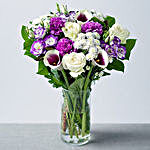 Arrangement Of White N Purple Flowers