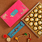 Hanuman Rudraksha Pearl Rakhi And 16 Pcs Ferrero Rocher