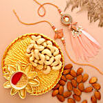 Sneh Peach Bhaiya Bhabhi Rakhis With Almonds & Cashews