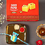 Sneh Adorable Owl Kids Rakhi & Soan Papdi