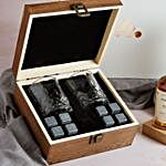 Whiskey With Glasses And Whiskey Stones Hamper