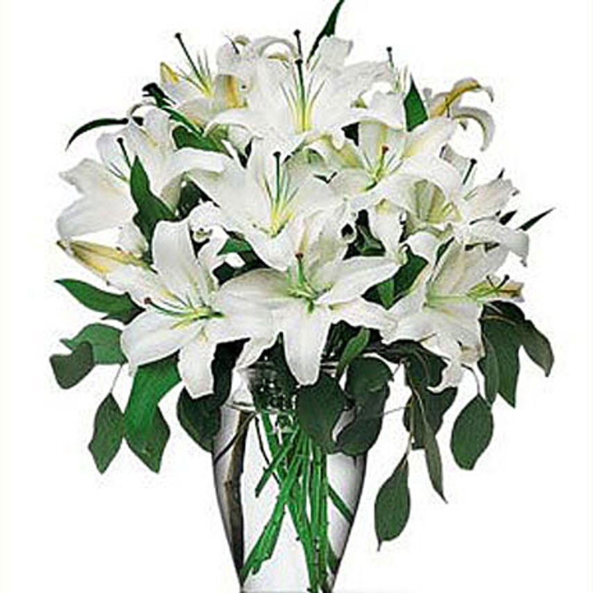 20 White Oriental Lilies