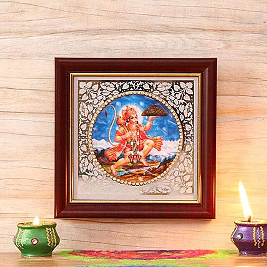 Wooden Frame of Lord Hanuman