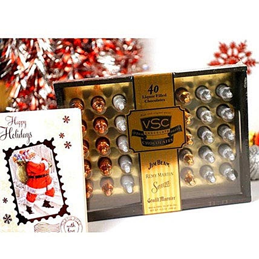 VSC 40 Liquor Filled Chocolates N Christmas Card