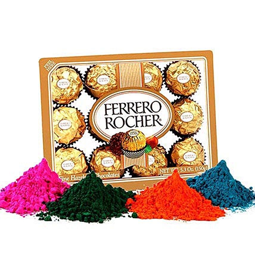 Ferrero Rocher with 4 Shades of Holi Gulal