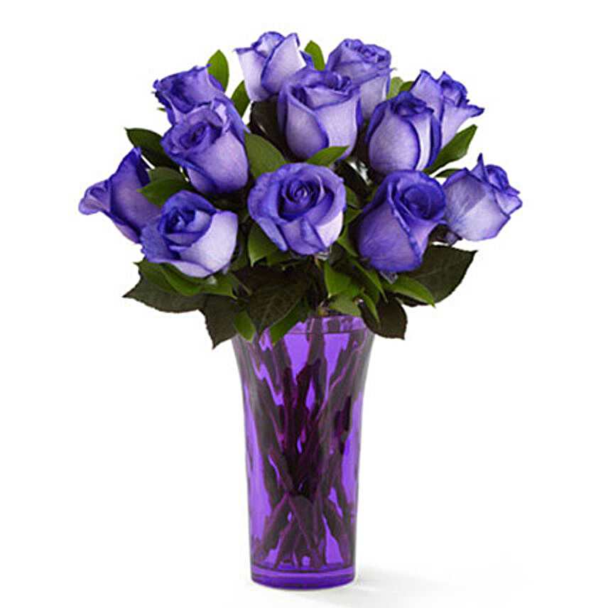 Festive Purple Rose Bouquet