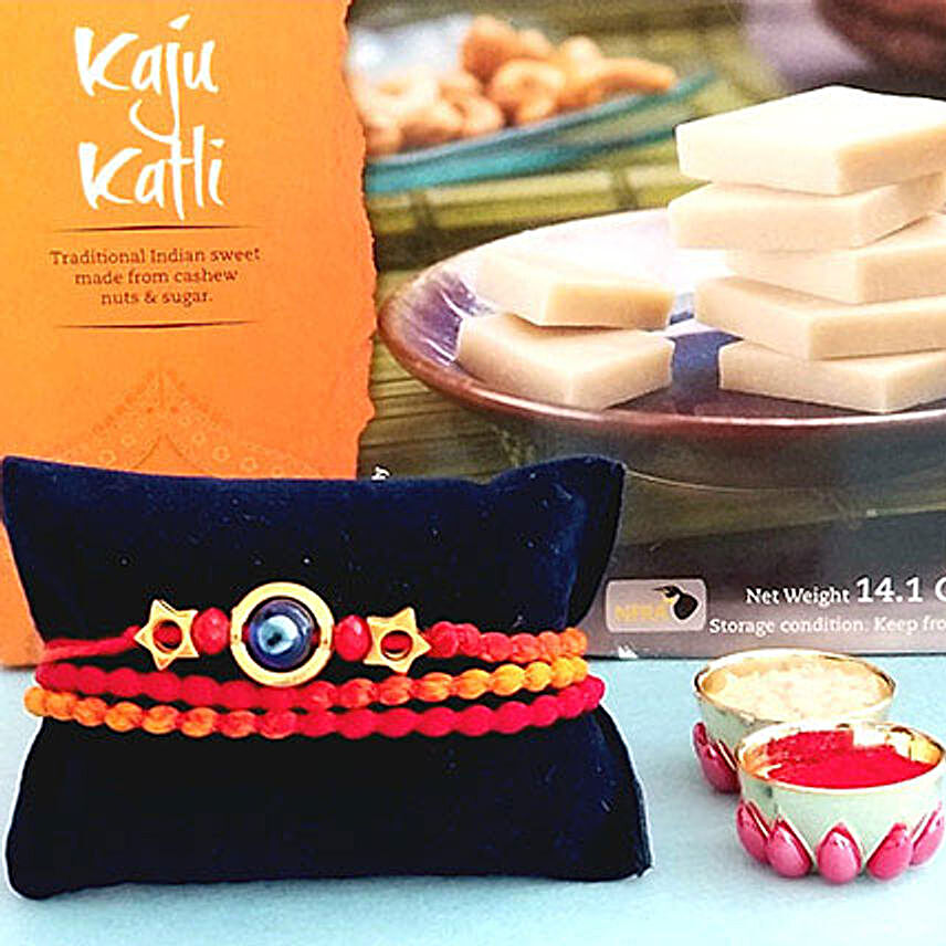 Colorful Rakhi And Kaju Katli