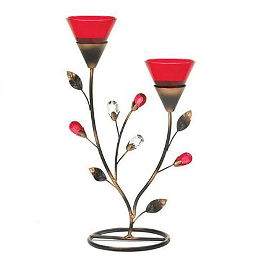Ruby Blooms Candleholder