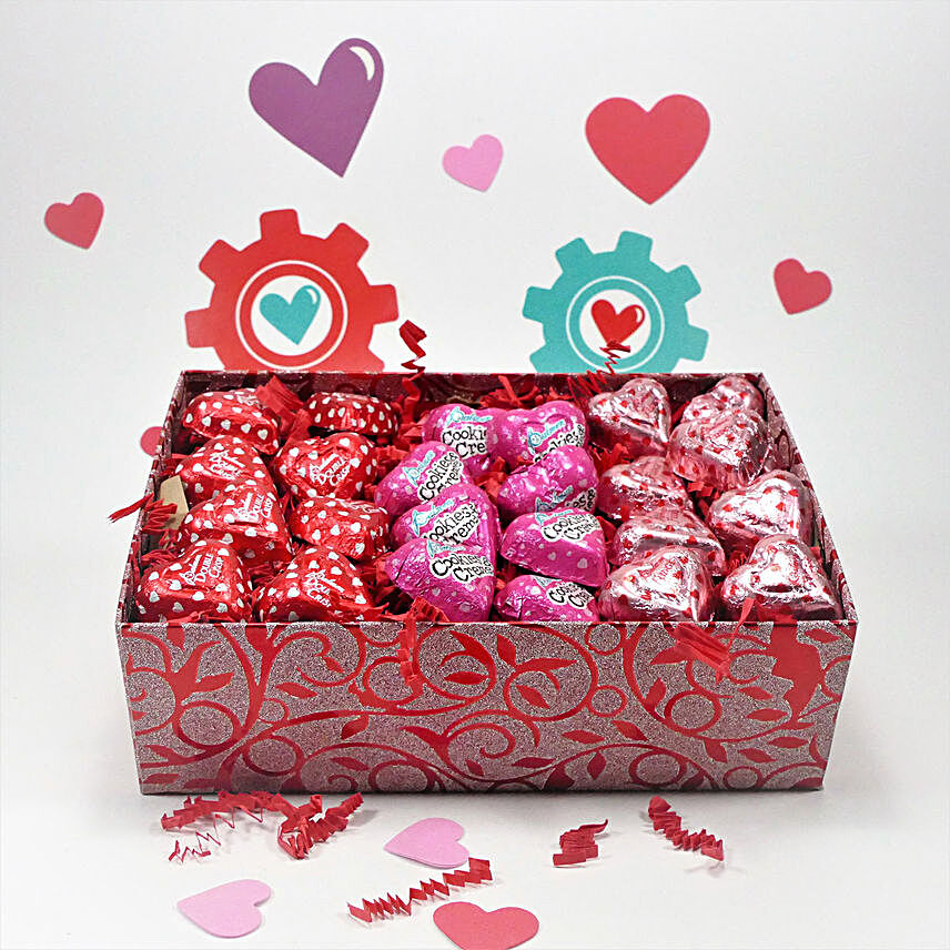 Assorted Heart Chocolates Gift Box 350 Gms