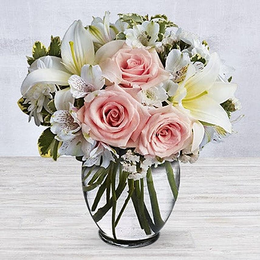 Graceful Mixed Flowers Vase