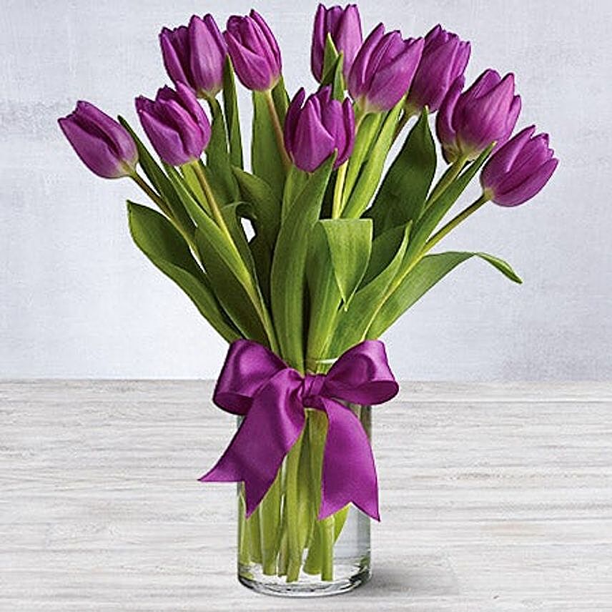 Purple Tulips Vase
