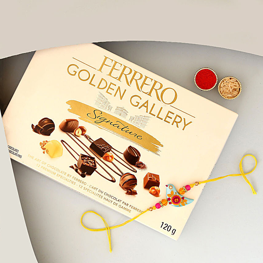 Sneh Cute Bird Rakhi & Ferrero Golden Gallery