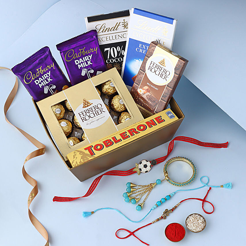 Sneh Family Rakhi Set & Assorted Chocolates