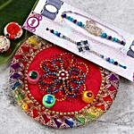 Designer Beads Rakhi Set With Puja Thali