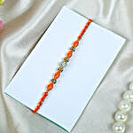 Orange beads Rakhi