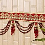 Elegant Red N Golden Beads Bandhanwar