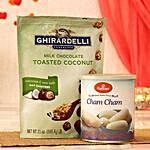 Ghirardelli Milk Chocolate N Haldiram Cham Cham