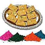 Soan Papdi with 4 Shades of Holi Colors