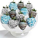 Baby Boy Chocolate Covered Strawberries 12 Pieces
