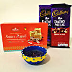Chocolates, Soan Papdi & Diya Hamper for Diwali
