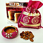 Healthy Almonds, Milk Cake & Diya Diwali Hamper