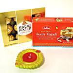 Chocolates, Diya & Soan Papdi Hamper for Diwali