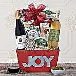 Joy to the World Red and White Gift Basket