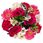 Pink Gerberas Roses Carnations Bouquet