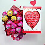 Valentines Greeting Card And Cookie N Cream Chocolates