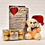 Cute Teddy And Rocher With Love Card