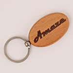 Engraved Wooden Key Chains Personalised Set of 3