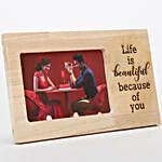 Life is Beautiful Engraved Wooden Frame