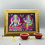 Divine Frame And Diyas For Diwali