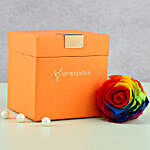 Mystic Forever Rainbow Rose in Orange Box